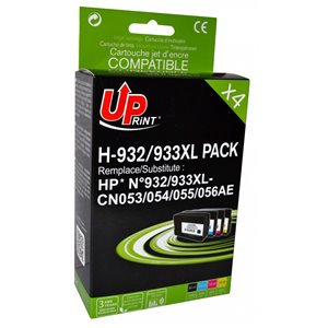 Uprint -Pack de 4 Cartouches compatibles HP n°932/933 XL