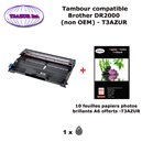 Tambour compatible DR2000 pour imprimante Brother DCP 7010, 7010L, 7020, 7025+ 10f A6 brillants - T3AZUR 