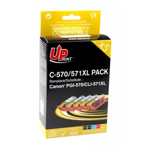 Uprint -Lot de 5 Cartouches Compatibles Canon PGI570/CLI571 XL 