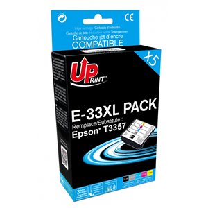 Uprint -  Lot de 5 Cartouche compatible pour Epson T3351 / T3361 / T3362 / T3363 / T3364 / T33XL 