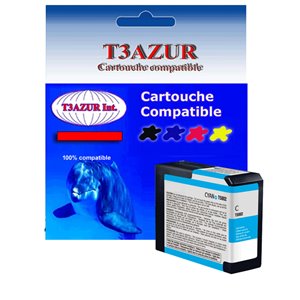 T3AZUR - Cartouche compatible EPSON T5802 (C13T580200) - Cyan 80ml