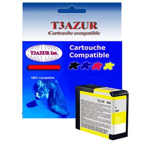 T3AZUR - Cartouche compatible EPSON T5804 (C13T580400) - Jaune 80ml