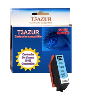 T3AZUR -Cartouche compatible EPSON T3795/T3785 (378XL) - Light Cyan (série Ecureuil) 830 pages