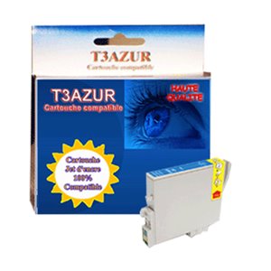 T3AZUR - Cartouche compatible pour Epson C13T055240 / T0552 Cyan 