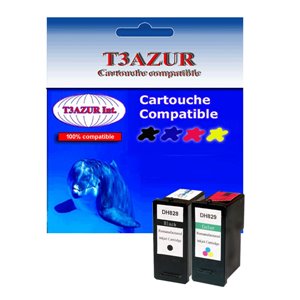 T3AZUR - Lot de 2 Cartouche compatible Dell DH829 / CH884 / DH829