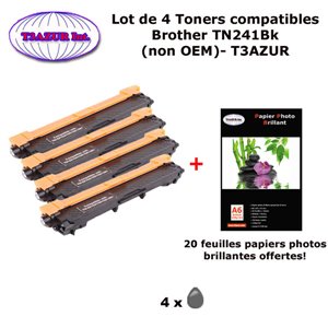 4 Toners compatibles Brother MFC-9140CDN MFC-9330CDW MFC-9340CDW MFC-9340CW+20f A6 brillants -T3AZUR