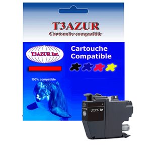 T3AZUR - Cartouche compatible Brother LC3217 XL Noire (avec puce)