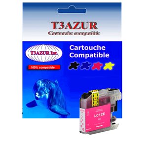 T3AZUR - Cartouche compatible Brother LC12E (LC-12EM) Magenta