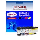 T3AZUR - Lot de 4 Cartouches compatibles Brother LC3233 (LC-3233) 
