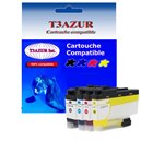 T3AZUR - Lot de 4 Cartouches compatibles Brother LC3237 (LC-3237) XL 