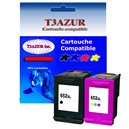T3AZUR - Lot de 2 Cartouches compatibles pour HP 652XL
