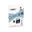 EMTEC Carte mémoire MicroSDHC 8Go +Adaptateur CL10 CLASSIC - Sous blister