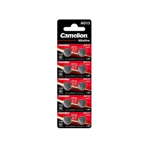 Camelion - Lot de 10 piles AG 13 / LR44 / LR1154 / 357  0% mercure