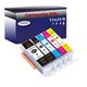 Lot de 5 Cartouches Compatibles pour Canon PGI-550 XL, CLI-551 XL (1Bk/1PBk/1C/1M/1Y) - T3AZUR