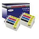 Lot de 8 Cartouches Compatibles pour Epson T0711 / T0712 / T0712 / T0714  - T3AZUR