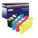 Lot de 4 Cartouches Compatibles pour Epson T3591 / T3592 / T3593 / T3594 (35XL)- T3AZUR