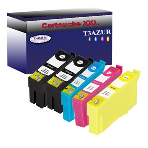 Lot de 5 Cartouches Compatibles pour Epson T3591 / T3592 / T3593 / T3594 (35XL)- T3AZUR