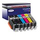 Lot de 6 Cartouches Compatibles pour Canon PGI-550 XL, CLI-551 XL (1Bk/1PBk/1C/1M/1Y/1GY) - T3AZUR