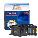 T3AZUR- Lot de 5 cartouches compatibles pour Brother LC1280 XL