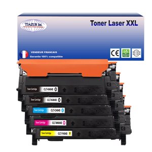 T3AZUR - Lot de 5 Toner génériques Samsung CLT-K404S, CLT-C404S, CLT-M404S, CLT-Y404S