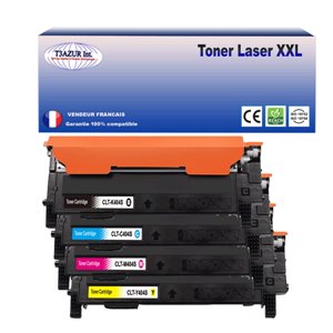 T3AZUR - Lot de 4 Toner génériques Samsung CLT-K404S, CLT-C404S, CLT-M404S, CLT-Y404S