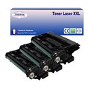 T3AZUR - Lot de 3 Toners compatibles avec HP CF237X (37X) Noir 