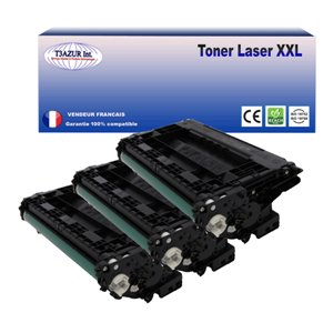 T3AZUR - Lot de 3 Toners compatibles avec HP CF237X (37X) Noir 