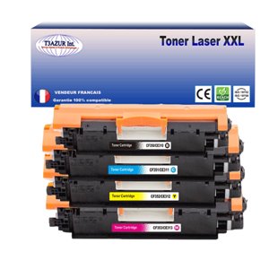 T3AZUR - Lot de 4 Toner générique HP CF350A /CF351A /CF352A /CF353A