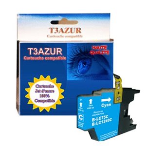T3AZUR- Cartouche compatible pour Brother LC1240 XL Cyan