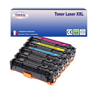 T3AZUR - Lot de 5 Toner/Laser générique HP CC530A/CE410A/CF380A
