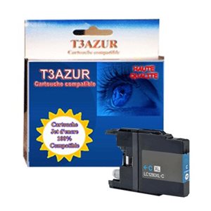 T3AZUR-  Cartouche compatible pour Brother LC1280 XL Cyan