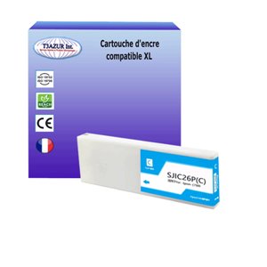 Cartouche compatible Epson SJIC26P (C33S020619/SJIC26P(C)) - Cyan - 294.3 ml