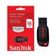Mémoire Sandisk Cruzer Blade USB 2.0 16Go - Sans Couvercle - Couleur Noir / Rouge