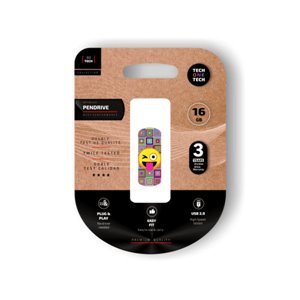 TechOneTech Clé USB Tech Emoji Wink Mémoire USB 2.0 16 Go 