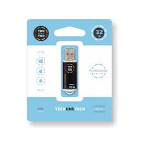 TechOneTech Clé USB Pro Tech Clip USB 2.0 Mémoire 32 Go - Noire