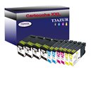 Lot de 10 Cartouches compatibles pour Canon PGI1500XL (9195B001) (4Bk/2C/2M/2Y) - T3AZUR