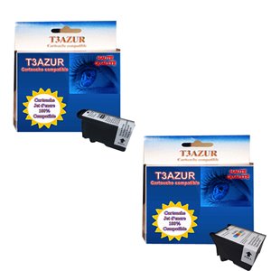 T3AZUR - Lot de 2 cartouches compatibles Epson T007-T008