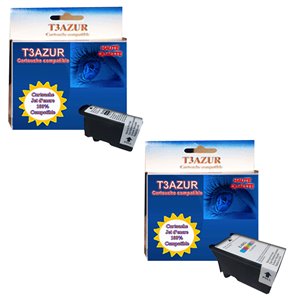 T3AZUR - Lot de 2 cartouches compatibles pour Epson T007-T009