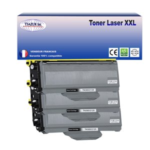 T3AZUR - Lot de 3 Toner Laser compatible Brother TN2120  