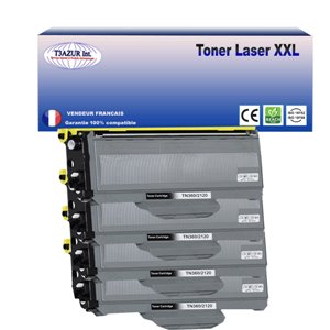 T3AZUR -  Lot de 4 Toner Laser compatible Brother TN2120  