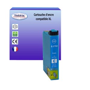 T3AZUR - Cartouche compatible pour Epson T2702/ T2712 XL - Cyan