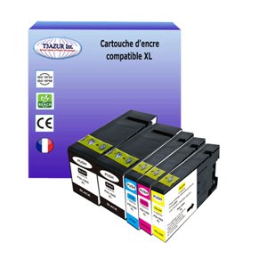 T3AZUR - Lot de 5 Cartouches compatibles pour CANON  PGI-1500 XL