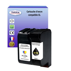 T3AZUR -Pack de 2 cartouches compatibles HP (n°15+n°17) (C6615DE + C6625AE)