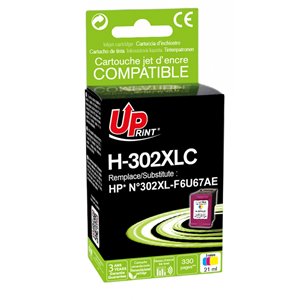 Uprint -Cartouche compatible pour HP n°302 XL (F6U67AE) - Couleur