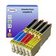 T3AZUR - Lot de 10 cartouches compatibles pour Epson T0611/ T0612/ T0613/ T0614 