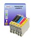 T3AZUR - Lot de 5 cartouches compatibles pour Epson T0441 / T0442/ T0443/ T0444  / T0445