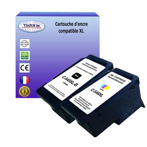 2x Cartouches compatibles avec Canon Pixma TR4550 TR4551 TS205 remplace Canon PG545XL, CL546XL (Noire+Couleur) - T3AZUR