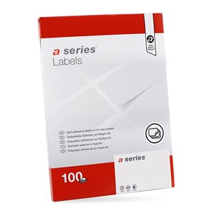 Étiquettes adhésives, 105x37mm, (16 étiquettes/feuille) - blanc - 100 feuilles - A-SERIES