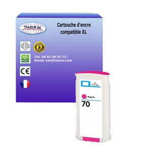 T3AZUR - Cartouche compatible pour HP 70 (C9453A) - Magenta