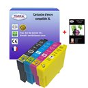 Lot de 4 Cartouches Compatibles pour Epson 502XL  - T3AZUR